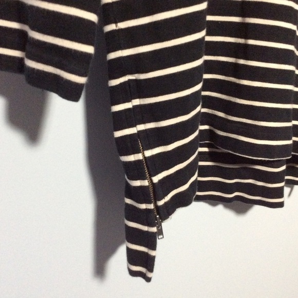 🐞 Madewell Side ZIP Slub Ponte Striped Top - Picture 7 of 7